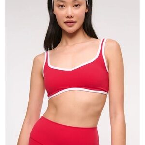 Women’s Abercrombie YPB Vibrant Red Sports Bra and Shorts Set size small